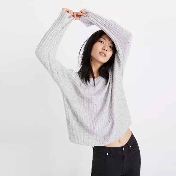Madewell black wool-blend relaxed crewneck sweater